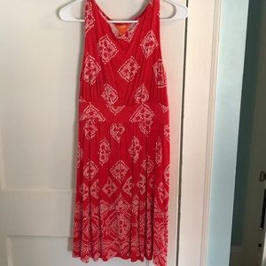 💯% Rayon Red & White A-Line Summer Dress.